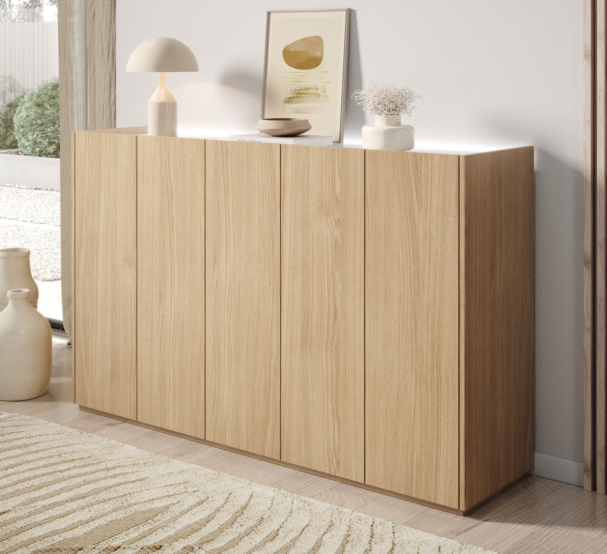Meubella - Schoenenkast Encore - Eiken - 156 cm