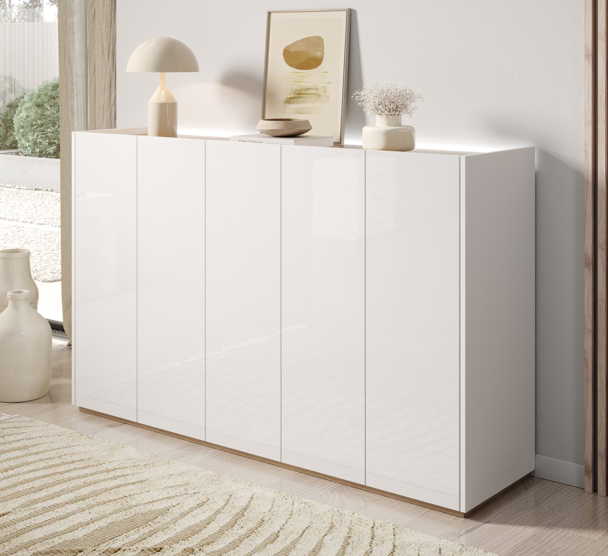 Meubella - Schoenenkast Encore - Wit - 156 cm
