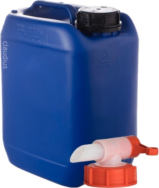 Jerrycanshop Kunststof jerrycanshop, 20 liter, met kraan, jerrycan voor