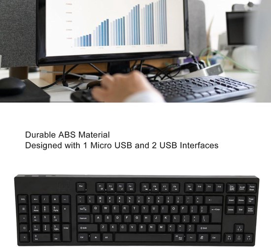 Linkshandig toetsenbord 109 toetsen Micro- USB Ergonomische lay-out