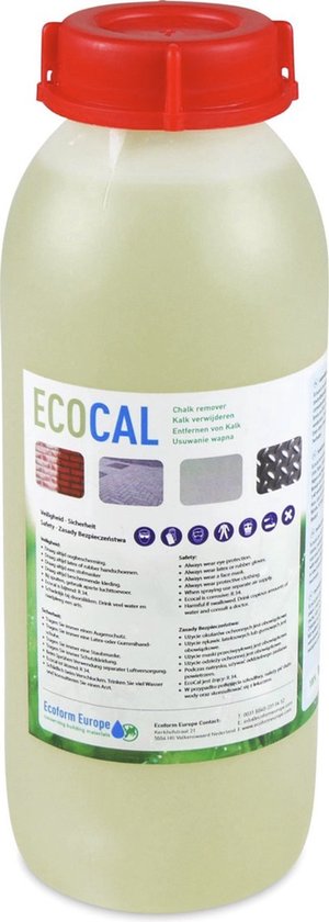 Ecocal Lime Remover - 1L - Anti-calcaire - Enlève les taches de calcaire et blanches des murs et façades
