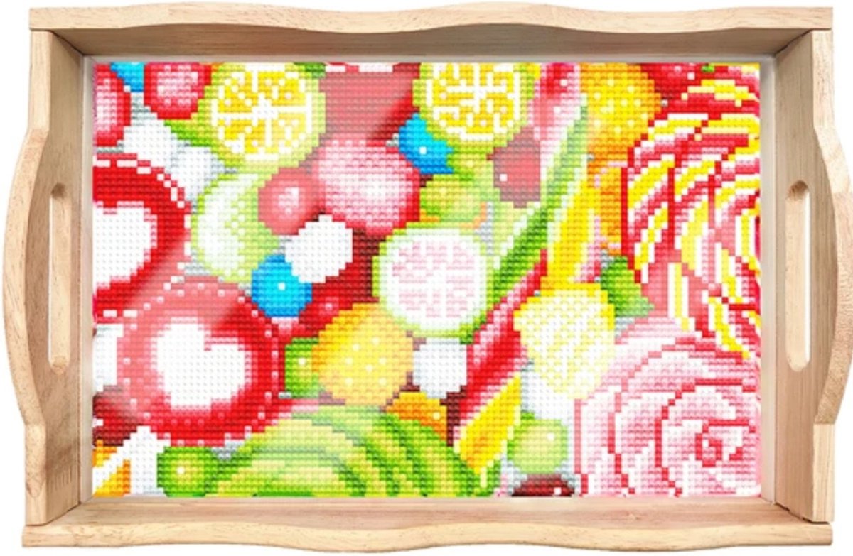 Dienblad 214 - Snoepjes - Diamond painting - compleet pakket - Diamond painting by Wietske