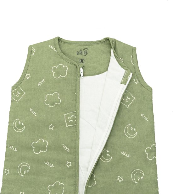 With Love Sleep Gigoteuse d'hiver - Sans manche - Vert - 90 cm