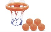 DEWEL Mini-basketbalmand voor kinderen met 2 ballen en opblazers, badspeelgoed, voor kinderen, met sterke zuignap