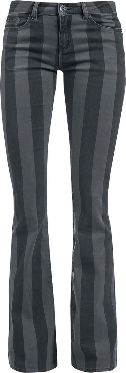 Gothicana Zwart-grijs gestreepte broek - Dames - W30L32