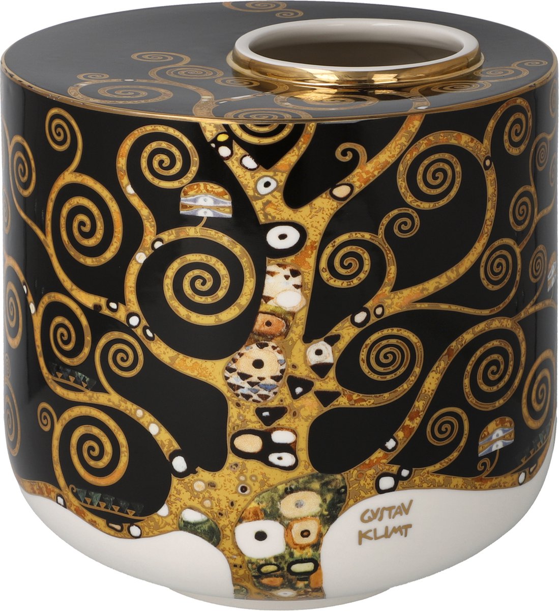 Goebel - Gustav Klimt | Vaas Levensboom | Porselein - 16cm - met echt goud
