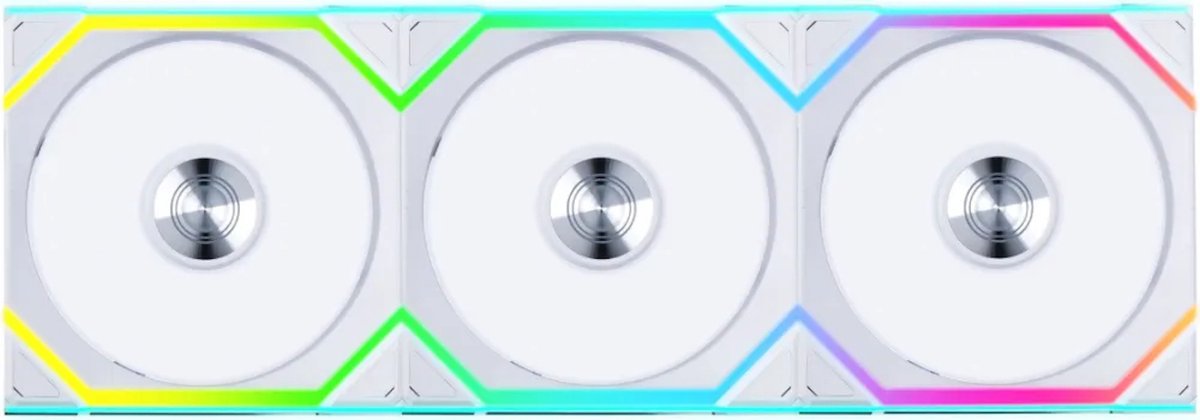 Lian Li UNI FAN SL Wireless White - Ventilatorhuis 3-pack - 120mm - 400 - 2000 rpm - 28.5 dBA - 4-pin PWM - Lian Li L-Connect - ARGB - wit
