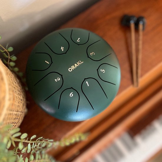 Orakl ® - Tongue Drum Echo Bosgroen - Inclusief lesboek - Handpan ø 16 cm - Tongue Drum - Handpan Drum - Steel Tongue Drum - Klankschaal - Geluidstherapie van Orakl — afbeelding 2