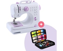 foto van Crafts&Co Naaimachine Kinderen - Combideal met Naaiset - Hobby & Creatief - Kindernaaimachine - Wit