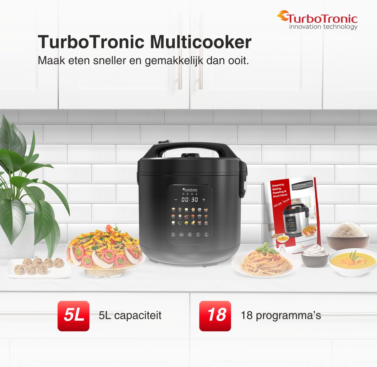 TurboTronic DMC18 Multicooker - Rijstkoker - Stoomkoker - afbeelding 2
