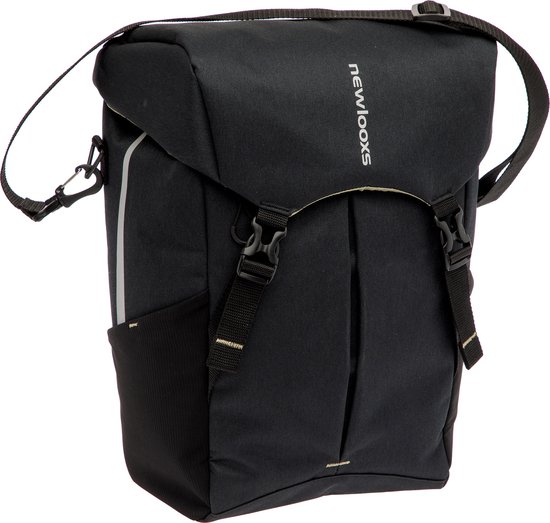 New Looxs ® Sports Single - Enkele Fietstas - Lichtgewicht en Ruim - Afneembare Schoudertas - Waterdicht door Regenhoes (inclusief) - 20 Liter - Zwart