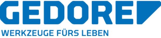 Logo Gedore avec le texte 'WERKZEUGE FÜRS LEBEN' en bleu.