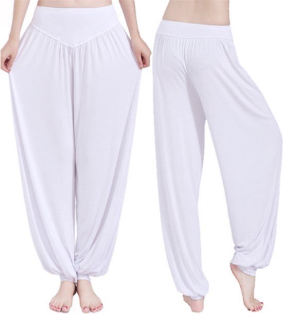 Harembroek - 2 stuks - Harem palts - Yogabroek - Luchtige broek - Loose pants - Losse broek - Chillbroek - Chillpants - Yoga - Hoge taille - Mooie lijnen - Elastische - XL van Merkloos — afbeelding 3