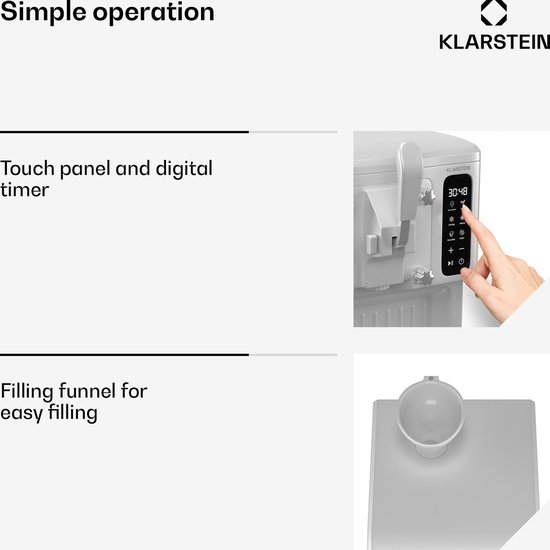 Klarstein SweetSwirl ijsmachine - 3-in-1 voor ijs, milkshakes en smoothies, 1,5 liter tank, touchscreen, koelstand, reinigingsfunctie, wit - voor Feest - Snel - Display - Ice Maker - Ice Cube Maker - IJsmaker - IJsblokjesmaker van Klarstein — afbeelding 5