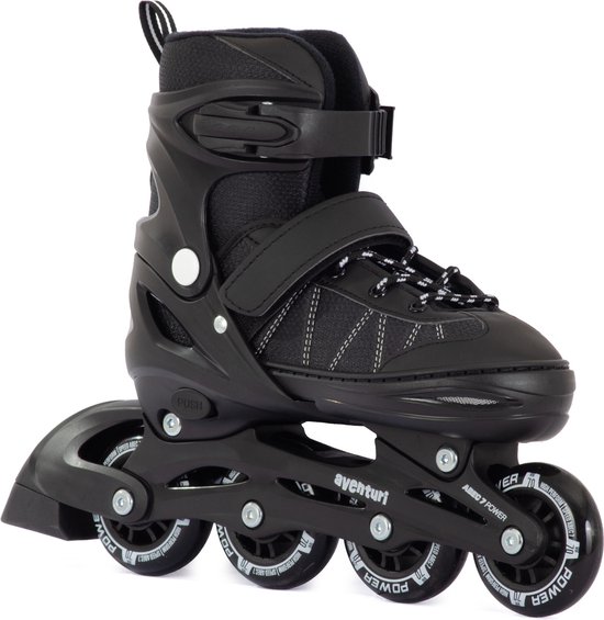 Aventuri Verstelbare Inline Skates - Semi-softboot Skeelers - Verstelbaar Maat 34-37 (M) - Zwart