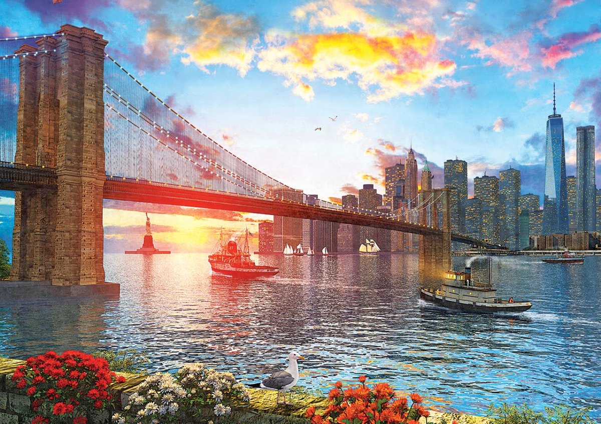 Art Puzzle legpuzzel Sunset in New York - 1000 stukjes stadszicht.