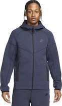 Nike Sportswear Tech Fleece Windrunner hoodie - Sporttrui - Maat M - Obsidian Heather/Zwart - Tech Fleece - Sportswear - Heren Sporttrui voor Mannen