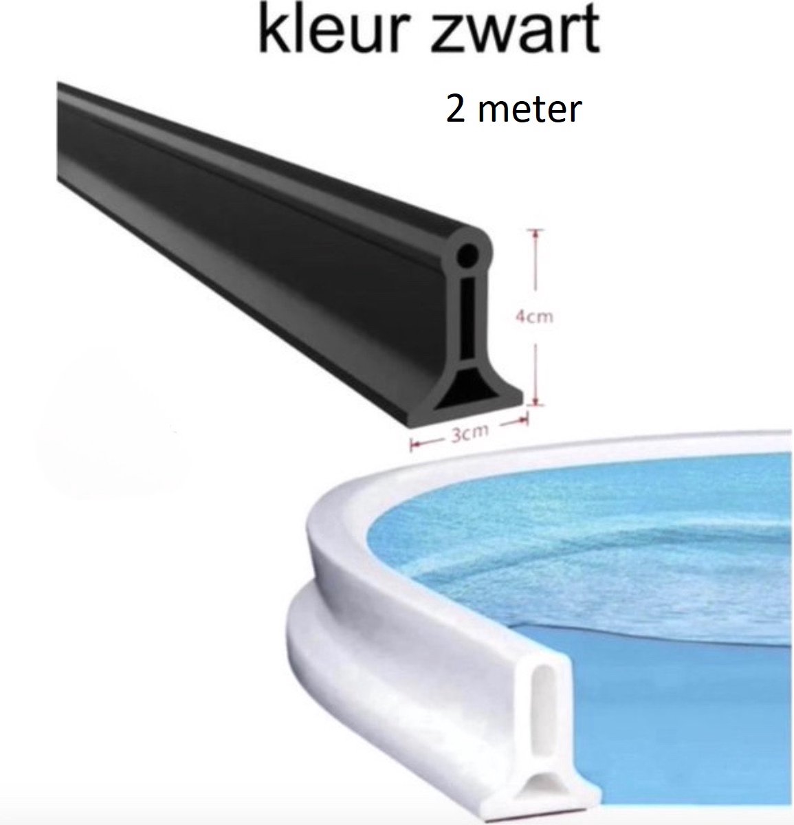 Medj - Zwart Zelfklevende Siliconen waterkering 100cm Douche Dorpel - Water stopper Badkamer - Water Dorpel Waterdorpel - Waterstopper 200cm Douchedeur - Douchebak - Douchegordijn - Water drempel - Zwembad
