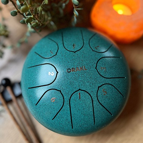 Orakl ® - Tongue Drum Echo Zeegroen - Inclusief lesboek - Handpan ø 16 cm - Tongue Drum - Handpan Drum - Steel Tongue Drum - Klankschaal - Geluidstherapie van Orakl — afbeelding 2