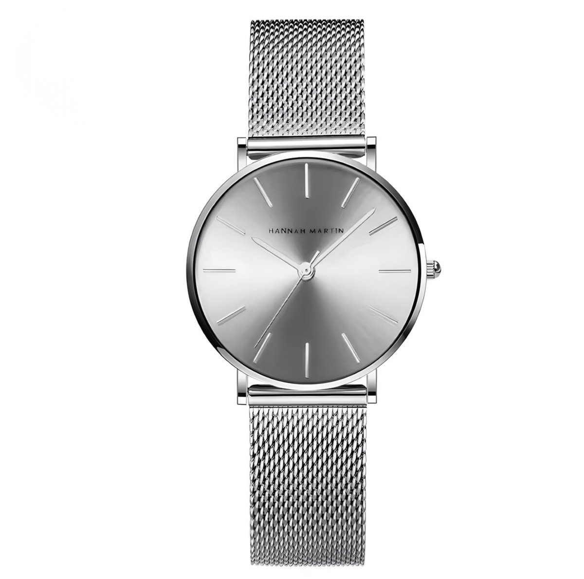 Hannah Martin Elegante Horloge | Zilverkleurig | Zilverkleurig Wijzerplaat | Borasi | Dames Horloges | Heren Horloges | Best Verkochte Horloges | Leuke Cadeau |