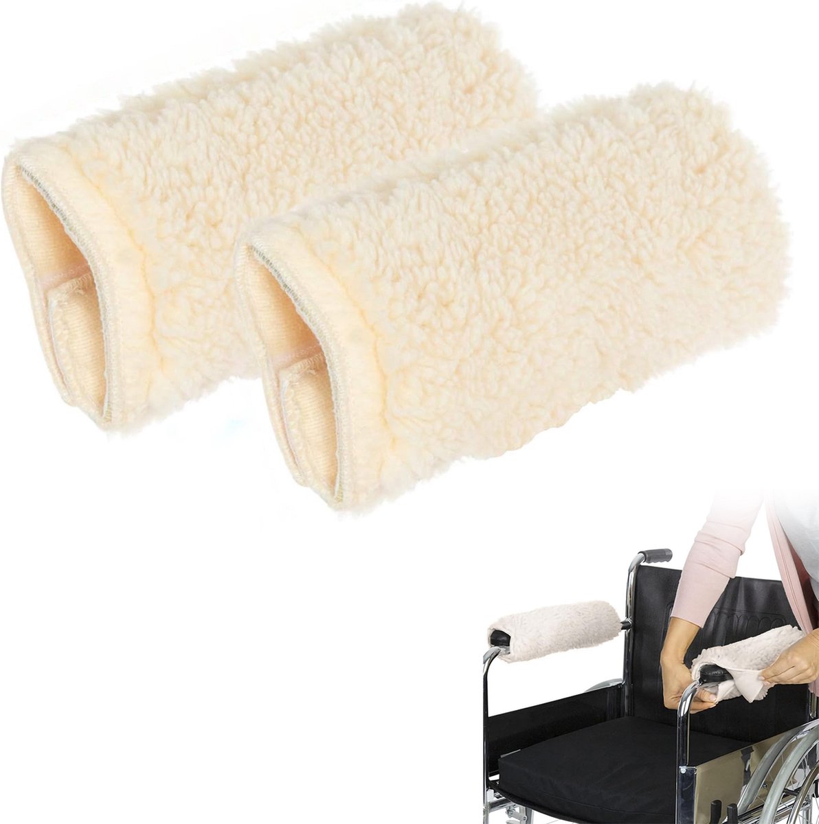 Goedkoopste Rolstoel armleuningen kussen, 2 rolstoel armleuning hoezen, memory foam kussen kussen voor rolstoel rugleuning voor senioren en volwassenen, bureaustoel, standaard rolstoelen, transport stoelen, gebroken wit