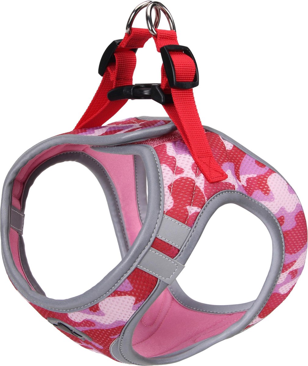 Reflecterend roze hondentuigje