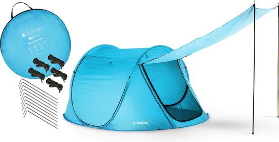 Tente De Plage Turquoise B407 En Forme De Coquille, Protection UV, Pour 2-3 Personnes, Légère Et Rapide à Monter