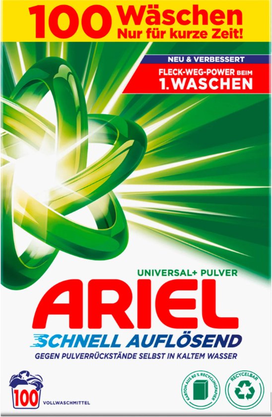 Ariel - Wasmiddel - Waspoeder - Quick Dissolving - Universal+ - 100wb/6000g