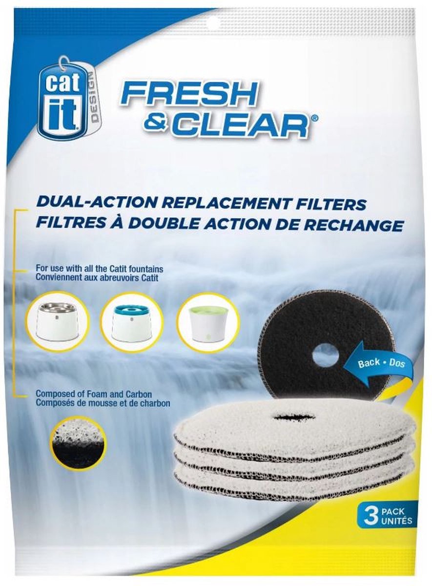 Hagen Catit Filter - 4 verpakkingen van 3 stuks - vervanging filter catit waterbak - drinkfontein -