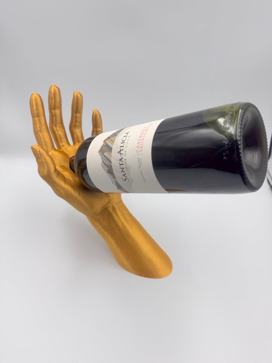 Wijnfles houder voor 1 fles. Stijlvolle wijnfles standaard. Cadeau idee. Elegante wijnfles houder. Goud. Zwevend. Wijn. 3D geprint