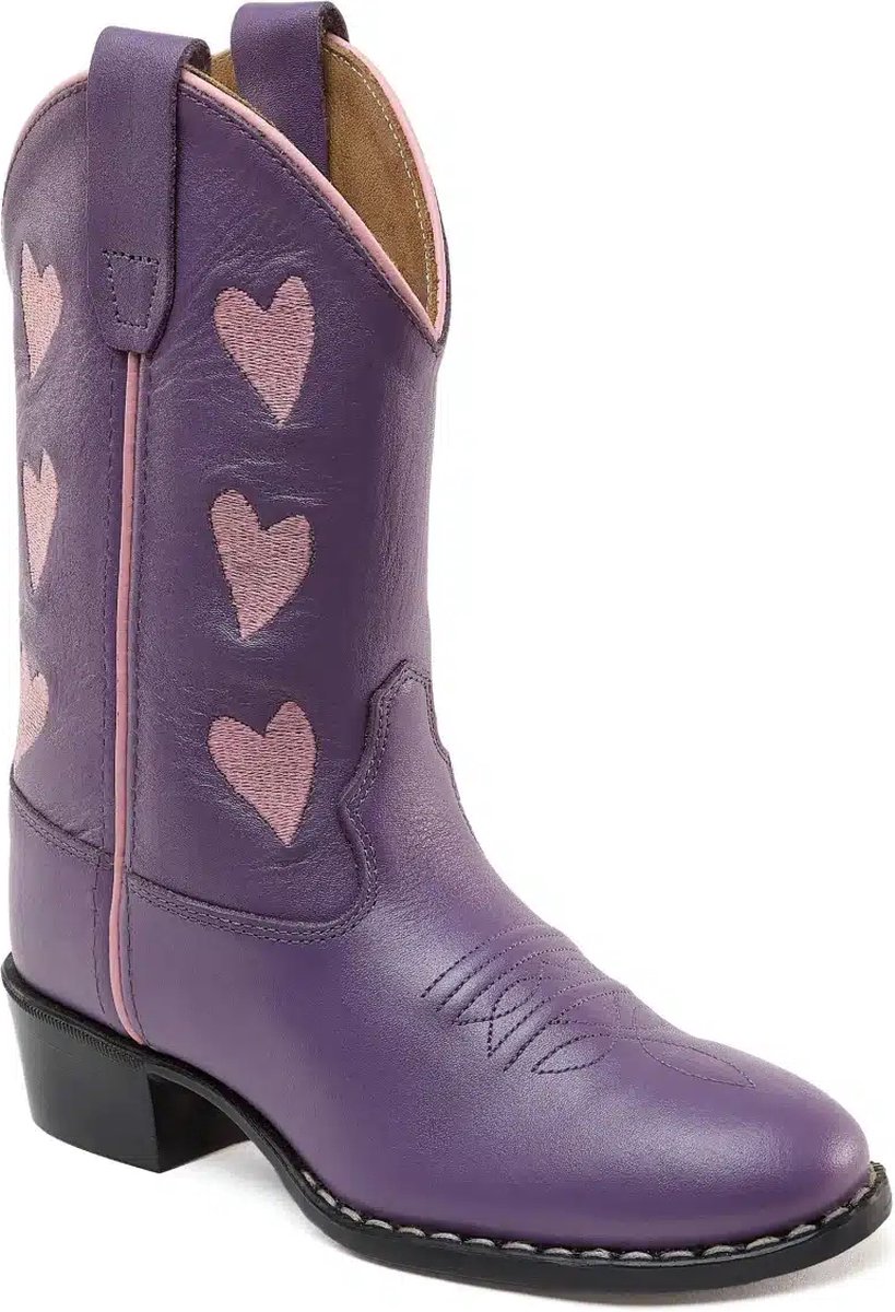Bootstock Hearts Purple Cowboylaarzen - Kinderen - Paars - Leer