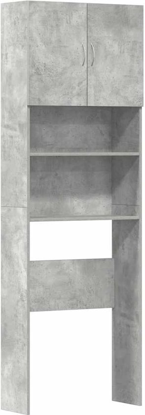 vidaXL Wasmachinekast 64x24x190 cm bewerkt hout grijs sonoma eikenkl