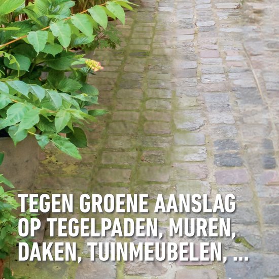 Herbistop Groenreiniger Concentrate - tegen groene aanslag - op terrassen, muren, tegels, daken, tuinmeubelen, ... - fles 1L (200 m²) van Merkloos	 — afbeelding 2
