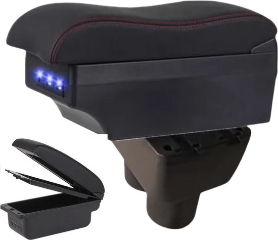 Accoudoir Multifonctionnel - Convient pour Volkswagen Caddy et Touran (2004-2019) - 7 Connexions USB - Compartiments de rangement - Porte-gobelet