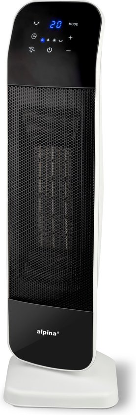 alpina Elektrische Kachel en Ventilator - Ventilator Kachel met Afstandsbediening - Oscillerende Torenventilator met Timer - Verstelbare Temperatuur 15 tot 35°C - Verwarming en Verkoeling