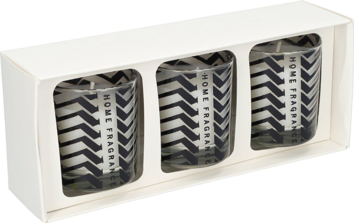 Kaarsen - Geurkaarsen in glas - Sfeerverlichting met een heerlijke geur - In een set van 3 - Een luxe geschenkset voor zowel mannen als vrouwen - Verschillende kleuren en geuren - Compacte en kleine kaarsjes - Ideale sfeermakers in huis! - Zebra — cadeau in Wonen & Interieur - foto 4