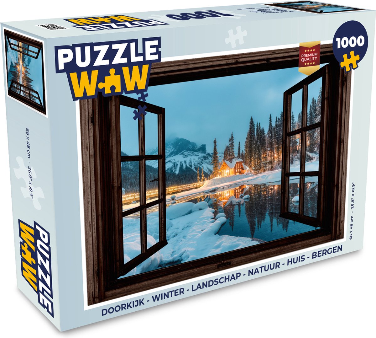 Puzzel Doorkijk - Winter - Landschap - Natuur - Huis - Bergen - Legpuzzel - Puzzel 1000 stukjes volwassenen