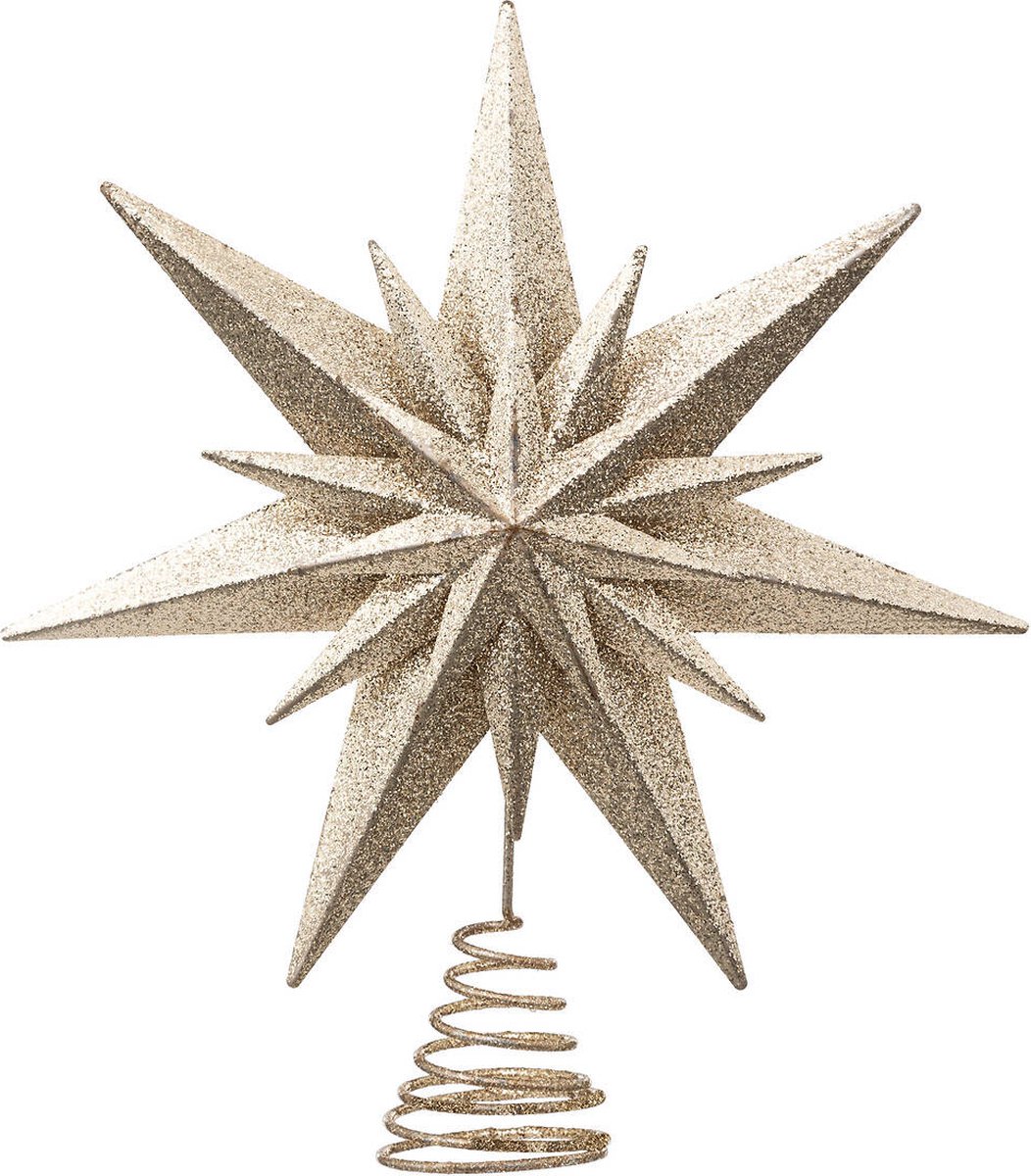 Atmosphera Créateur d'intérieur® Dubbele ster voor de top van de kerstboom, Ø 25 cm goud