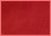 Paillasson Colorwave Rouge - 60 x 80 cm - antidérapant - lavable - bord de la même couleur que le tapis