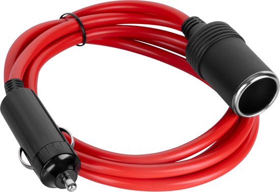 Rallonge Allume-cigare 5 Mètres – 12V/24V, Fusible 15A, Indicateur LED, Puissance Max 180W, Pour Voiture/camion