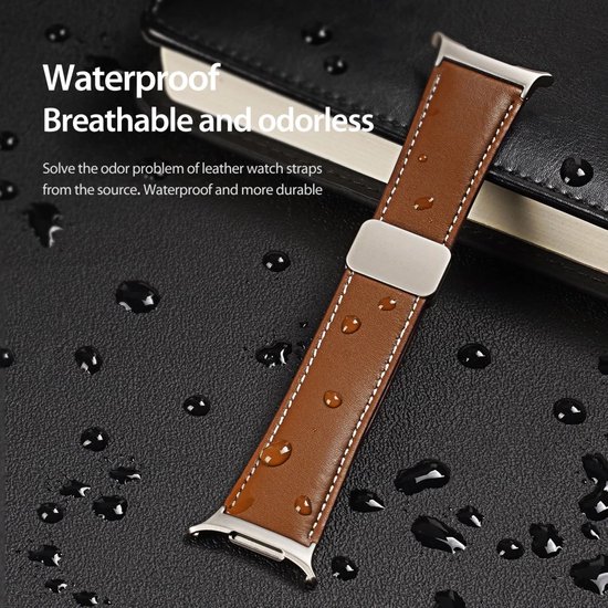 Dux Ducis YA - Bracelet pour Samsung Galaxy Watch Ultra - Cuir Véritable - Fermeture Magnétique - Marron