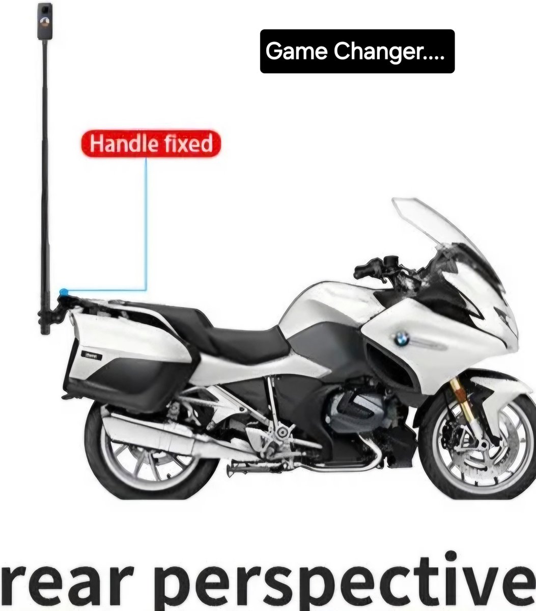 Motor kit Voor Insta360 - Insta360 Motorcycle Mount - Motor bundle Voor Insta360 - Selfie stick 1.1 m- Insta360 One X4 X3 X2 X R GO Ace GO3 GO 3s - Zeer duurzaam - Motor mount + Invisible Selfie Stick voor Insta360- Invisible Selfie Stick 1.1m