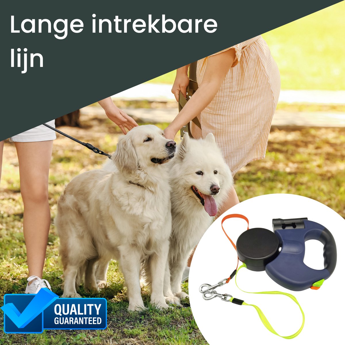 lyrlody Rollijn voor honden, riem voor 2 honden, 360° klitvrij, uittrekbare riem met ledverlichting, reflecterende nylon riem lyrlody Rollijn voor honden, riem voor 2 honden, 360° klitvrij, uittrekbare riem met ledverlichting, reflecterende nylon riem
