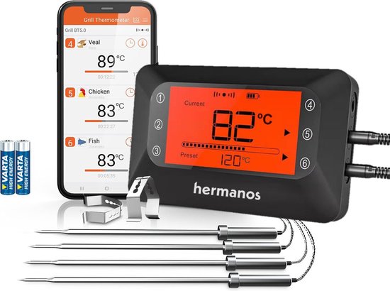 Hermanos® Digitale BBQ Vleesthermometer