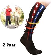 Duopack Bas de Contention I Bas de Bas I Bas de Contention I Chaussettes de Vol I Anti Fatigue I Taille S/M (35-39) I Zwart