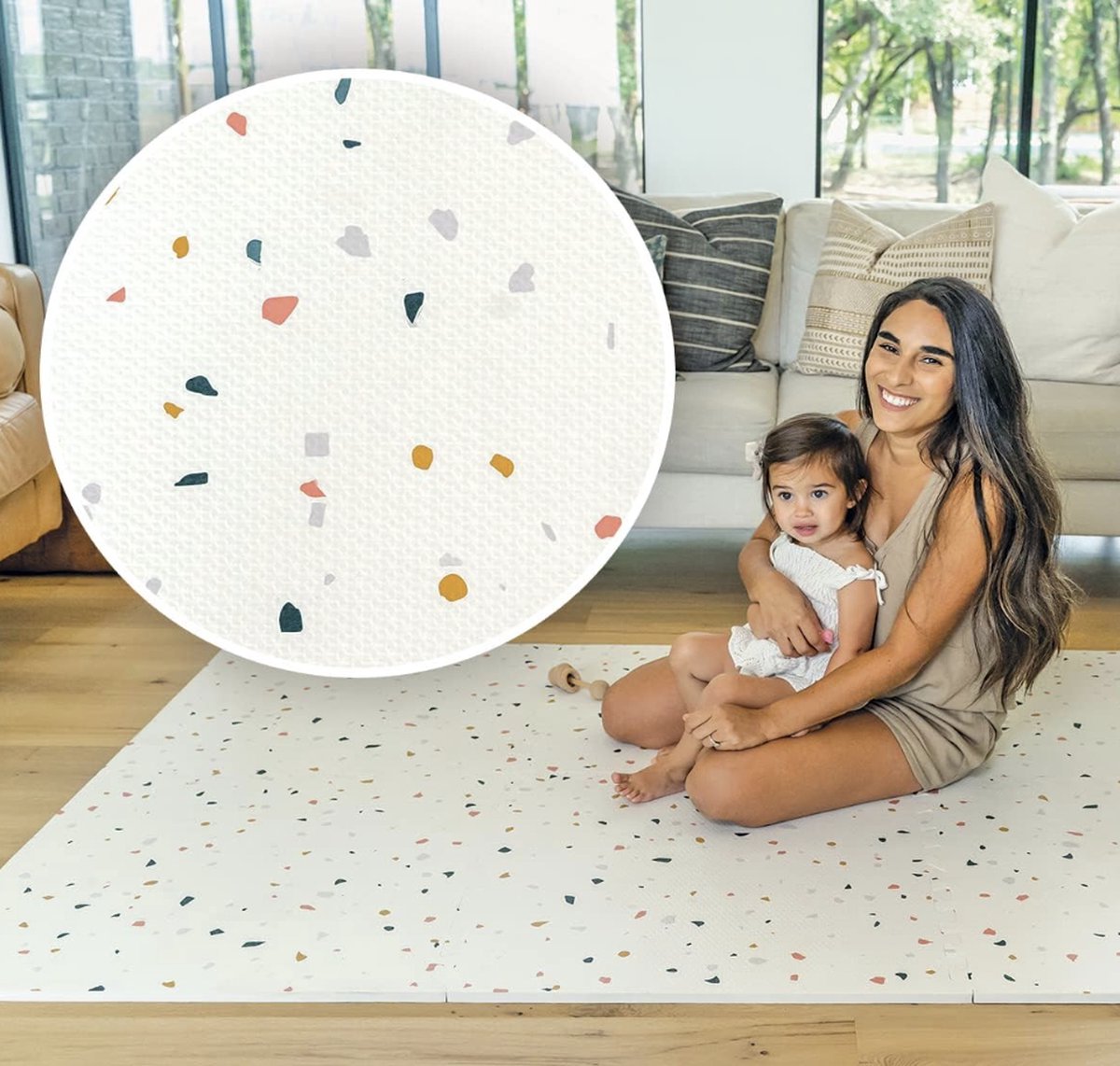 NilaFee™ - Luxe Speelmat - Foam - Baby - Speelkleed - Kruipmat - 180 x 120 x 1.5 cm - Puzzelmat - Opbergtas - Classic Wit — afbeelding 10