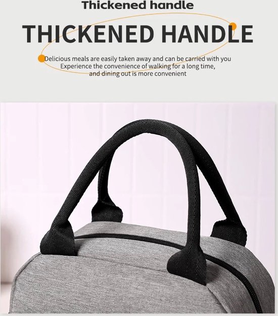 Rainbecom - Koeltassen - Lunchtas - 25.5x14x21.5 cm - 7.5 Liter - Grijs - Isolatie - Kationisch Polyester - Handvat Riem - Koeltas PEVA - Lunch Bag - Geïsoleerde Koeltas - Picknicktas van Rainbecom — afbeelding 4
