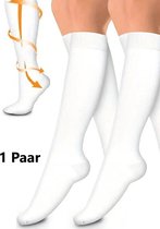 Chaussettes Sport I Jogging I Running I Bas de Compression I Bas de Compression I Bas de Compression I Chaussettes Avion I Wit I Taille S/ M / Taille 36-41