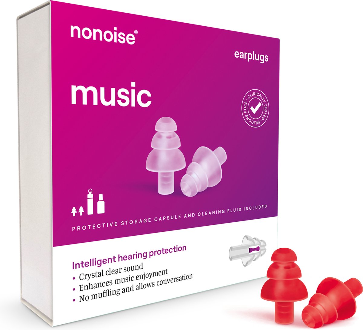 Goedkoopste Nonoise - Music - Oordoppen - 1 paar - Rood