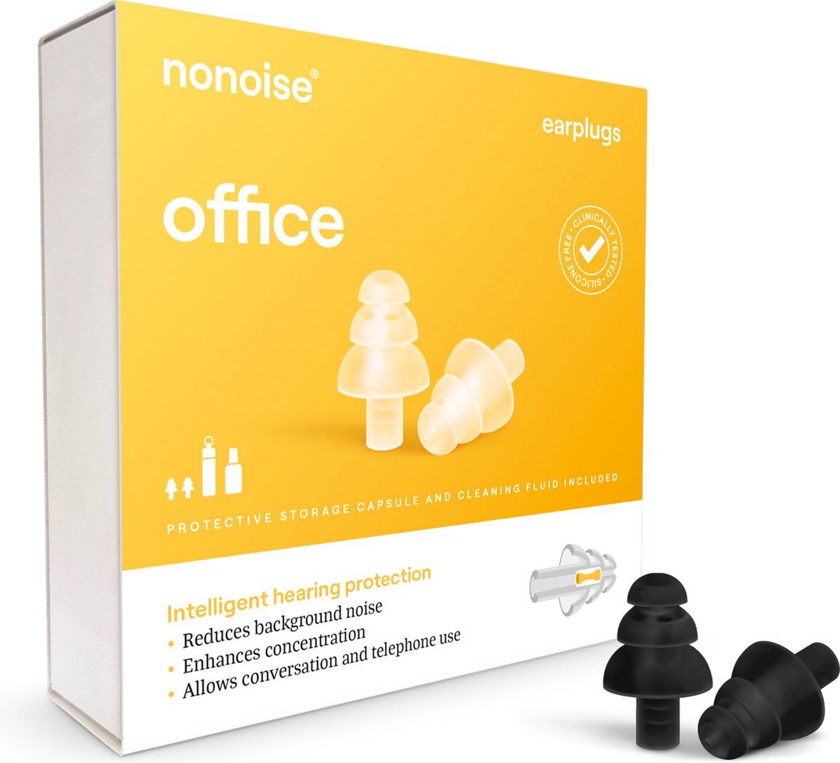 Goedkoopste Nonoise - Office - Oordoppen - 1 paar - Zwart
